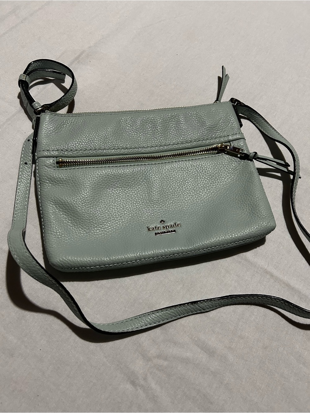 Kate Spade Pebbled Leather Crossbody in Sage